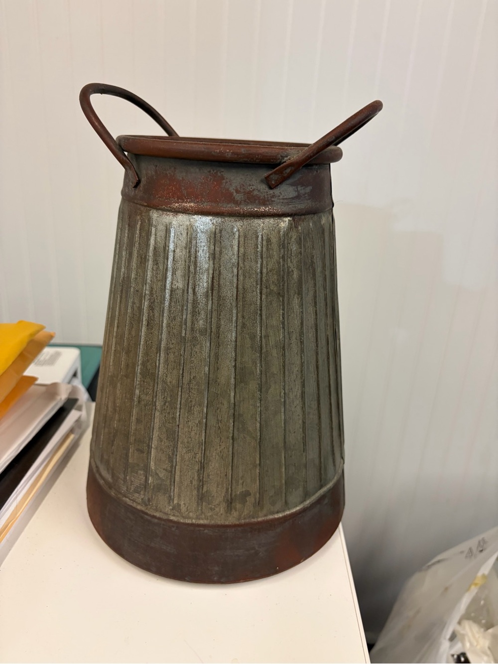 Rustic Metal Accent Vase